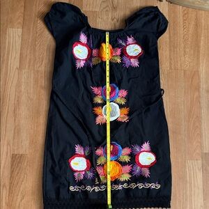 Embroidered Black Dress